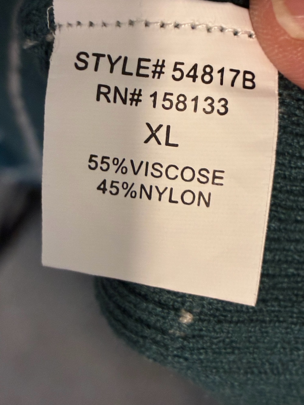 Staccato Forest Green Crewneck Sweater with White Stripes - Picture 4 of 5